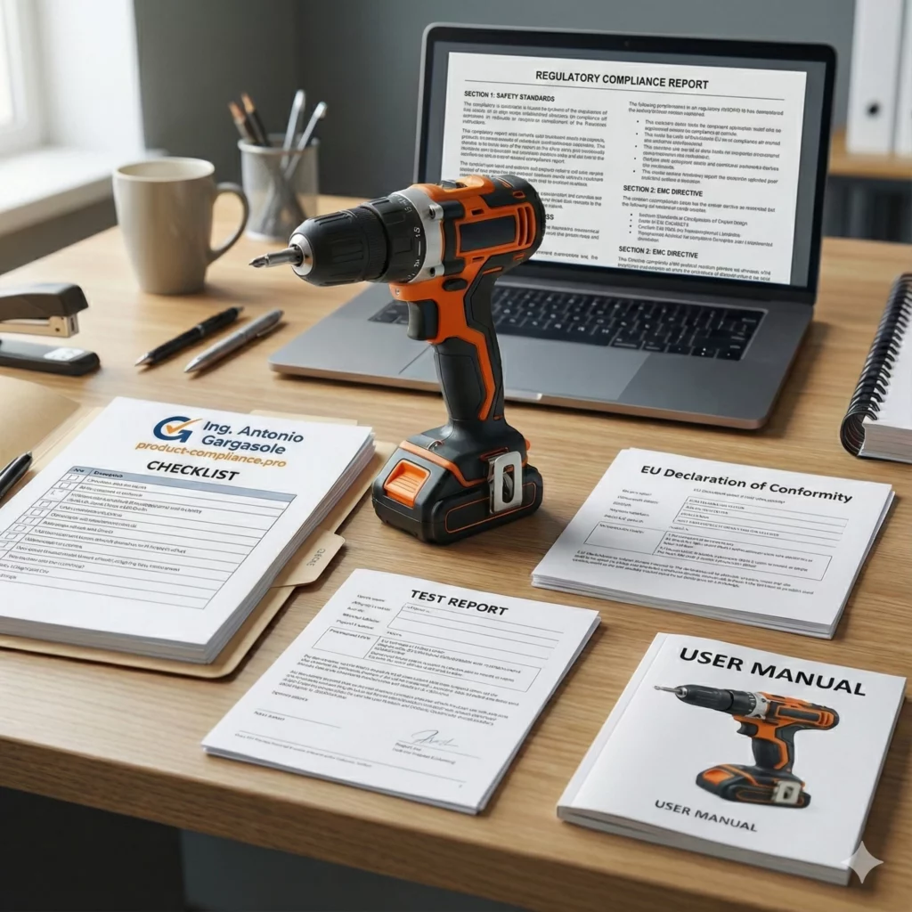 Verifica di etichettatura, manuali e test report